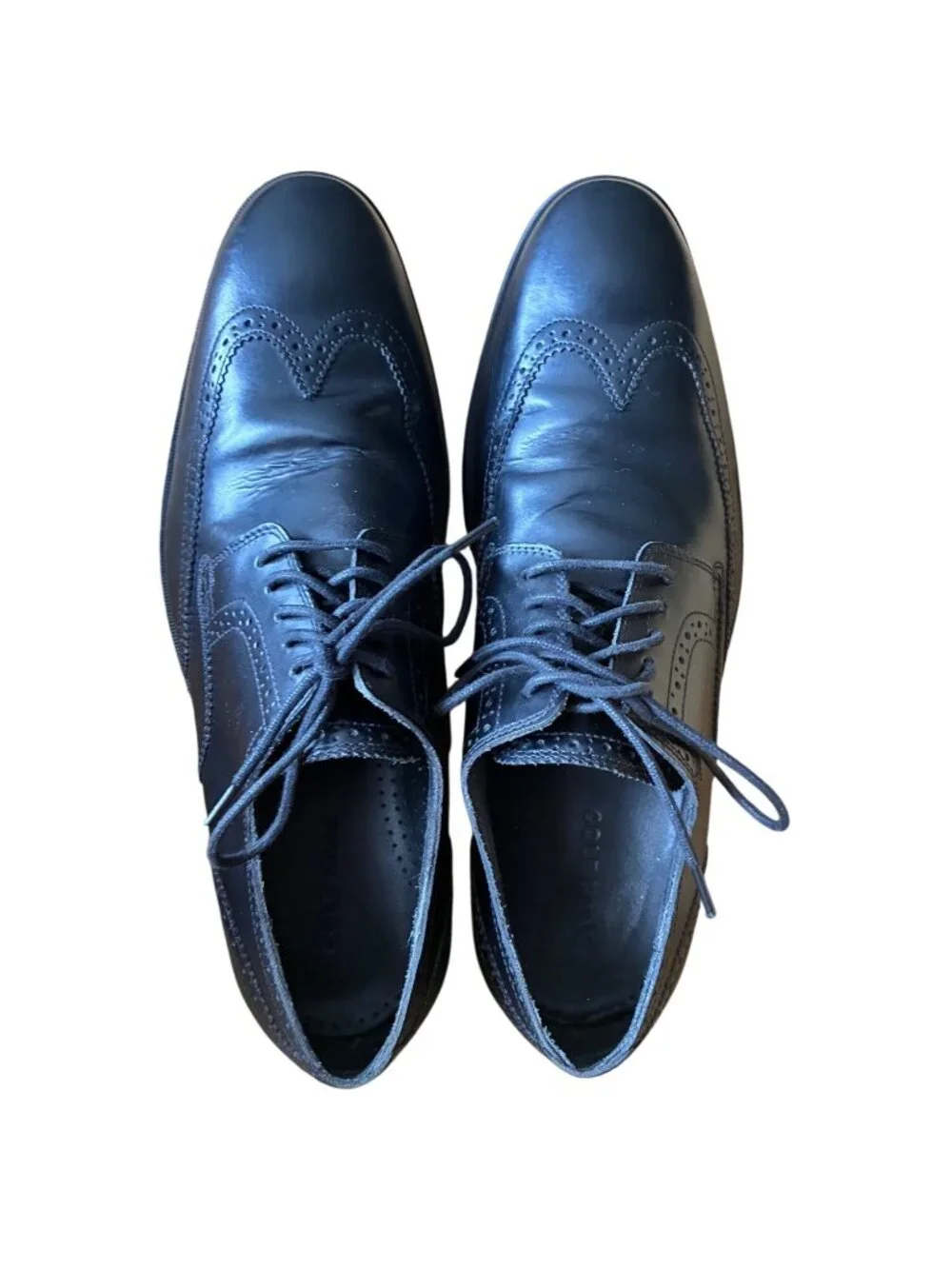 Cole Haan Men’s Black Leather Wingtip Oxford C13146‎ Lace-Up Dress Shoes 11 M